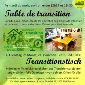 Der ORT _ Picknicktisch _ Table de transition _ ohne Datum