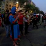 Protestierende Musiktruppe